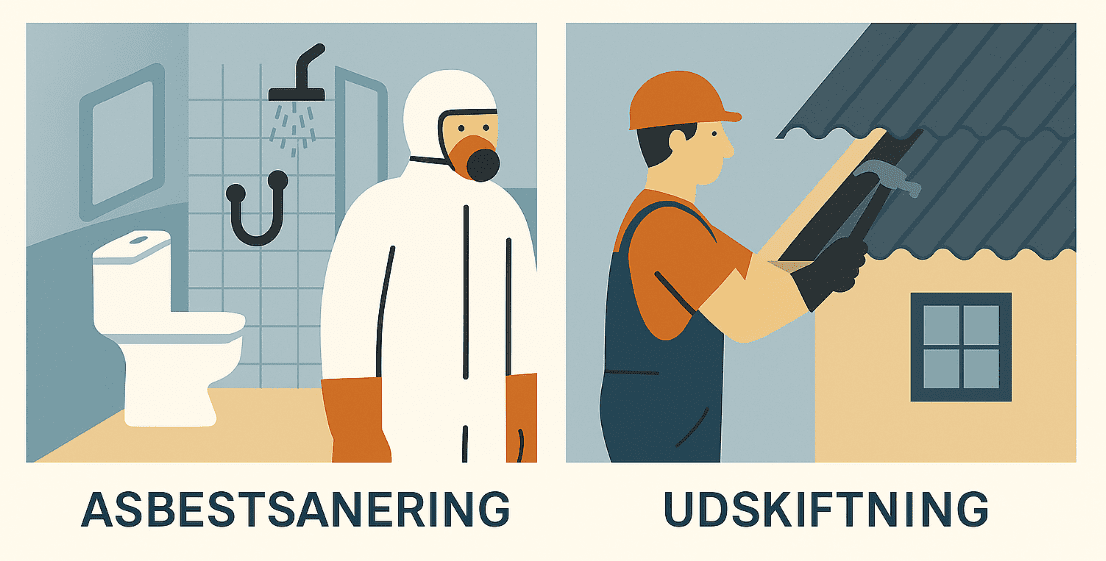 Forskel på asbest sanering og udskiftning af tag med asbest