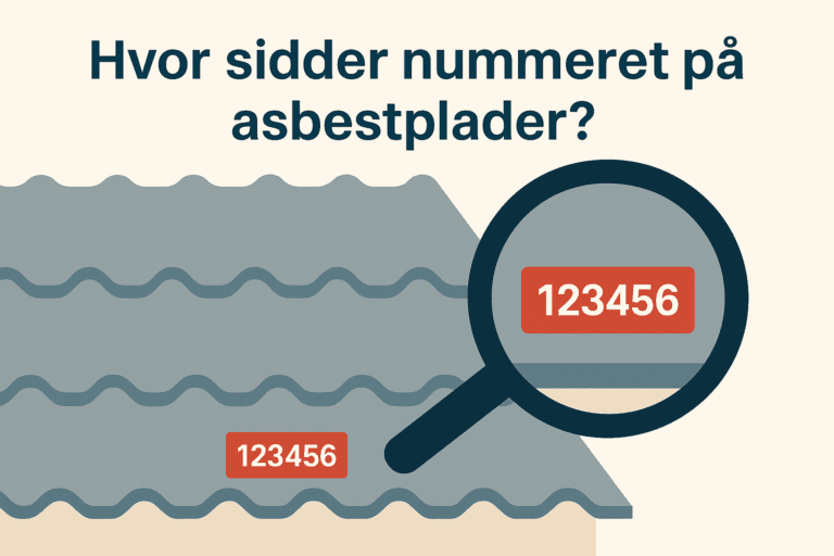 Hvor sidder nummeret på asbestplader og eternitplader