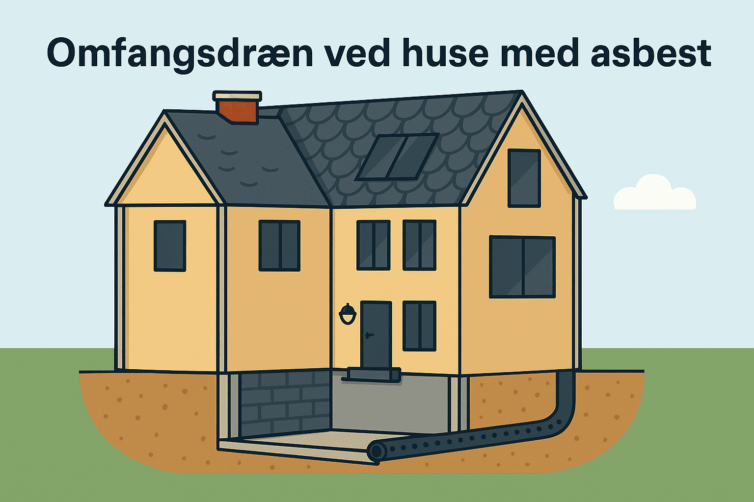Omfangsdræn ved huse med asbest