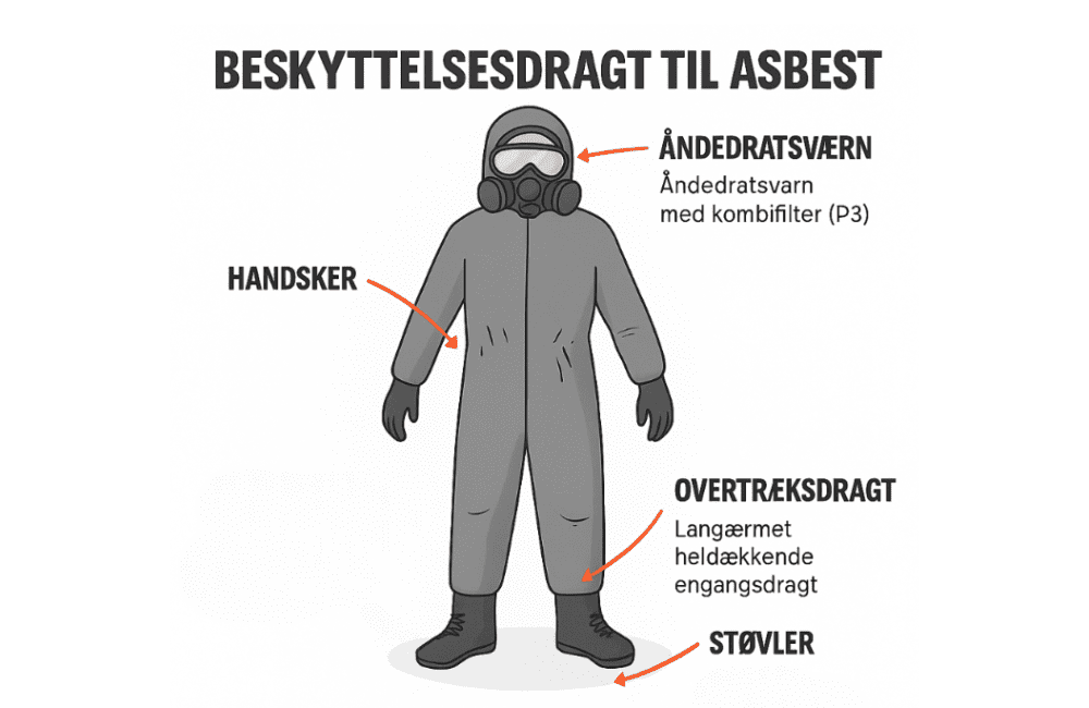 beskyttelsesdrag asbest til nedrivning af asbest tag