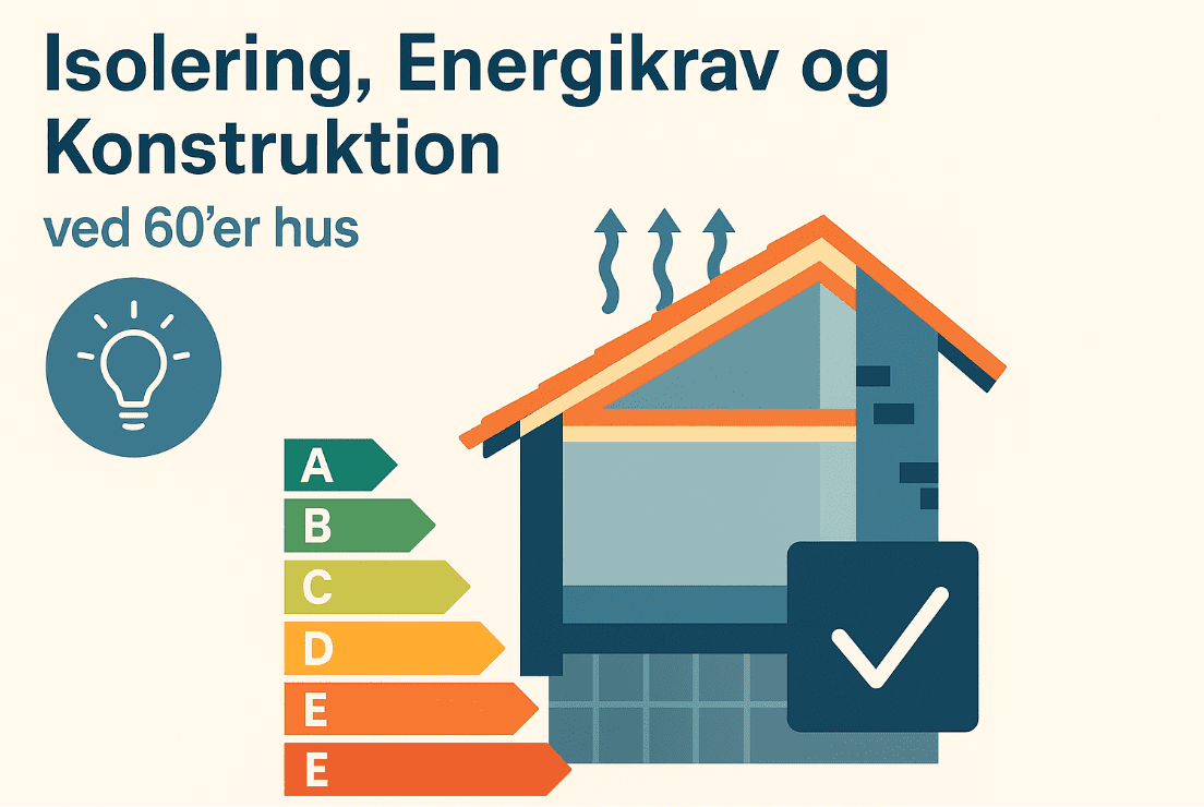 konstruktion og isolering ved 60er hus og tag