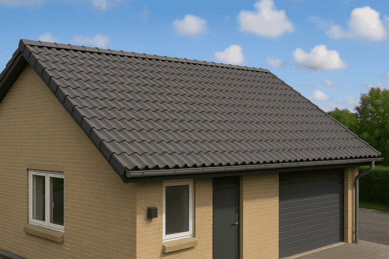 mørkegrå betontagsten