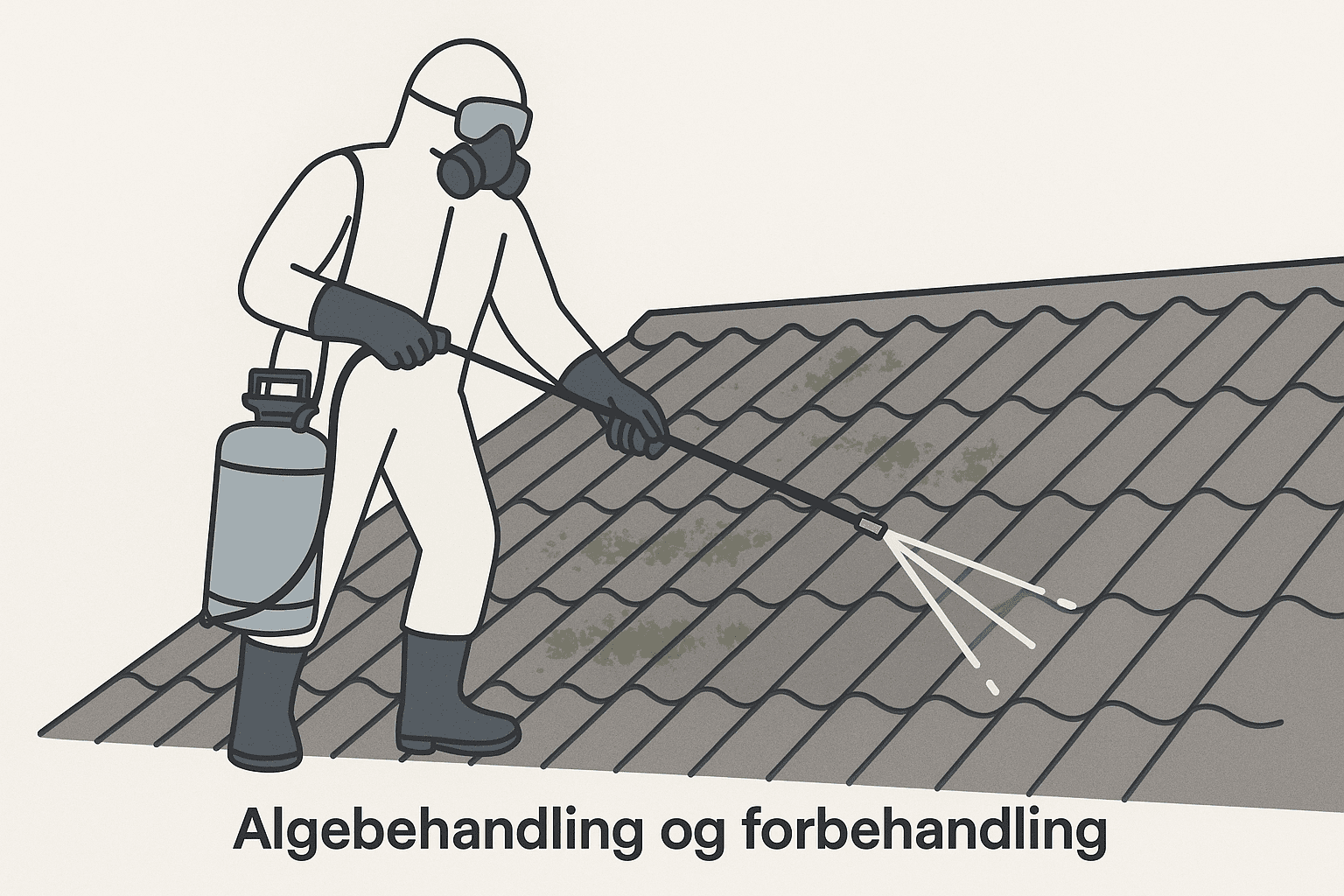 Algebehandling og forbehandling af asbest tag inden maling