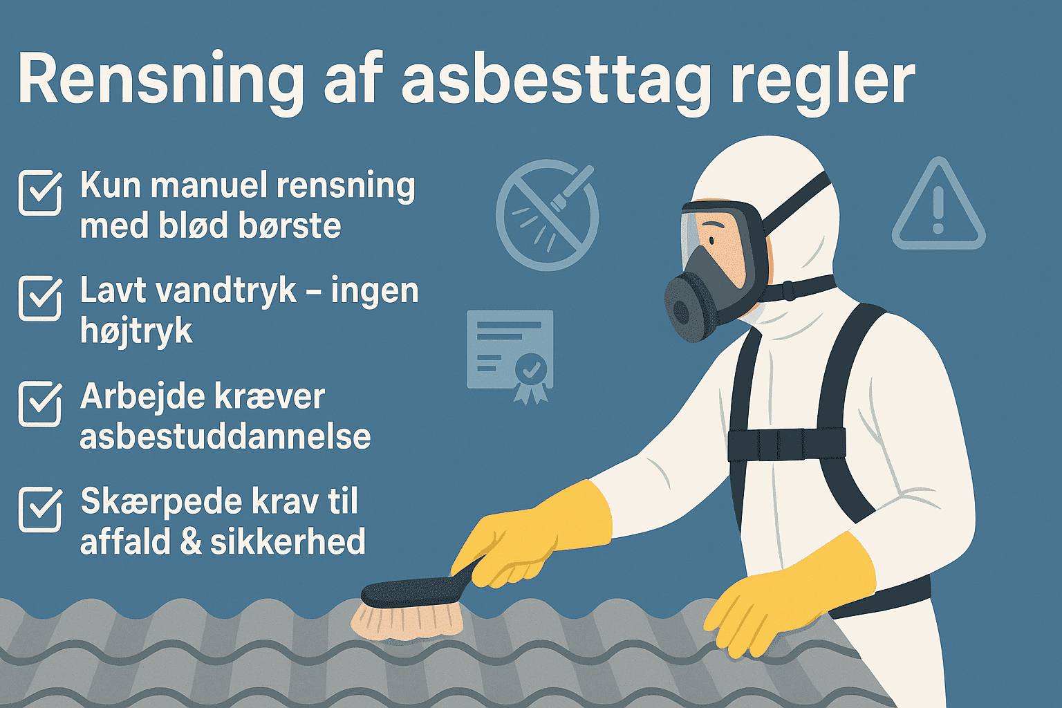 Rensning af asbesttag regler i 2026 – Alt du skal vide