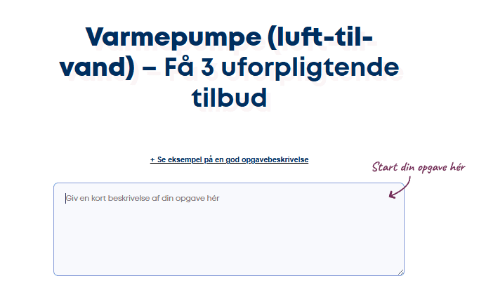 Varmepumpe (luft-til-vand) – få 3 tilbud