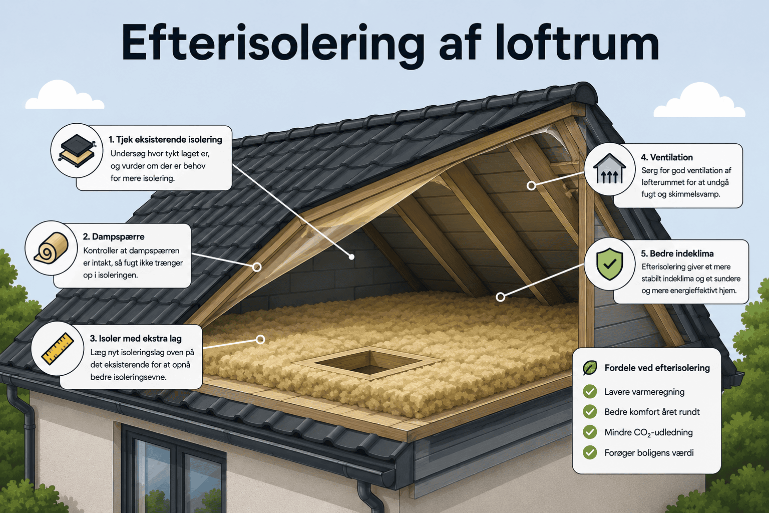 Efterisolering af loftrum
