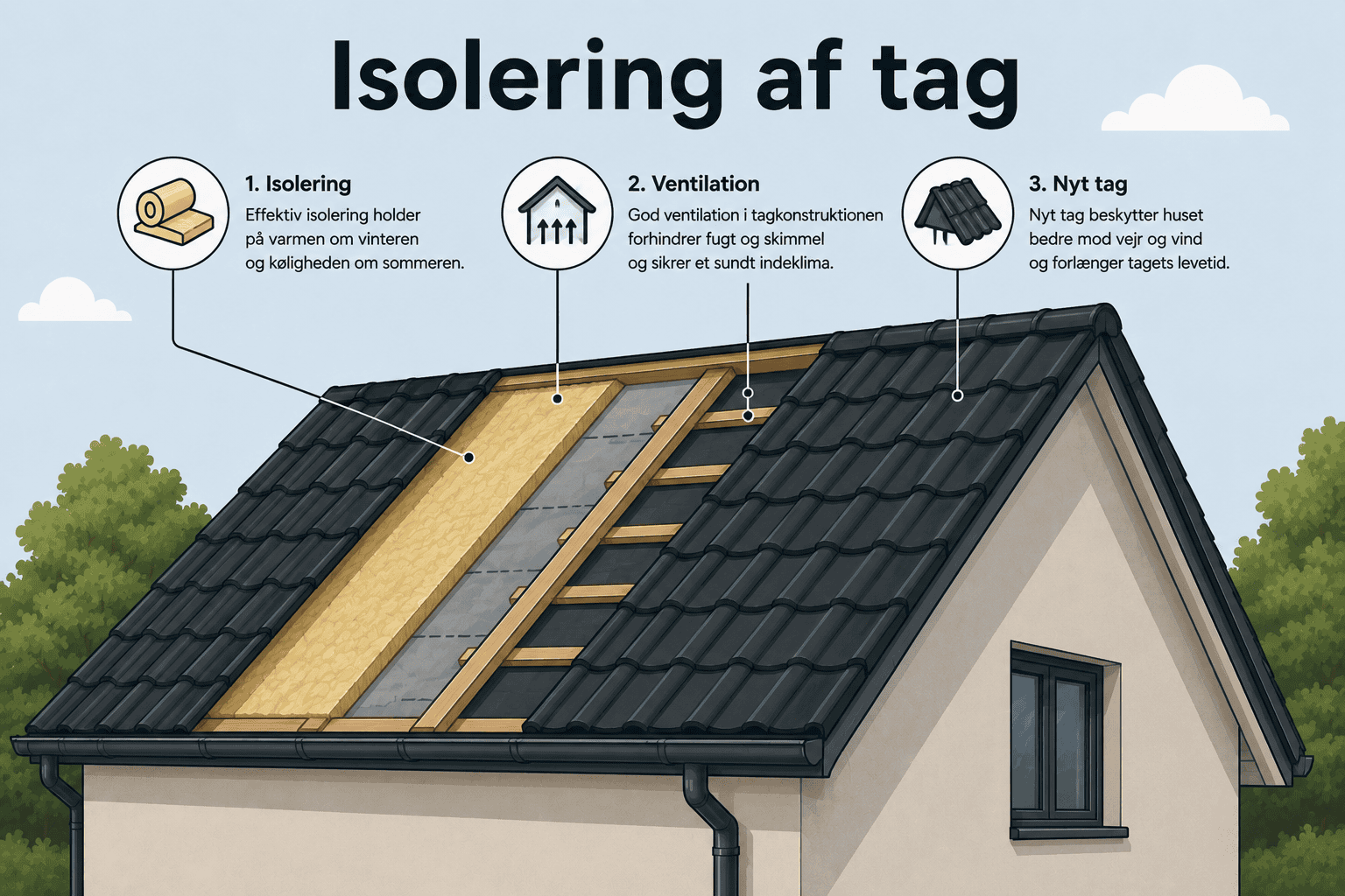 Isolering af tag